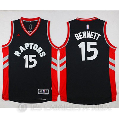 Camiseta Bennett #15 Toronto Raptors Negro - Haga un click en la imagen para cerrar